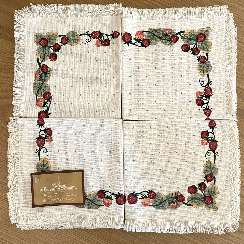 Strawberry linen napkins